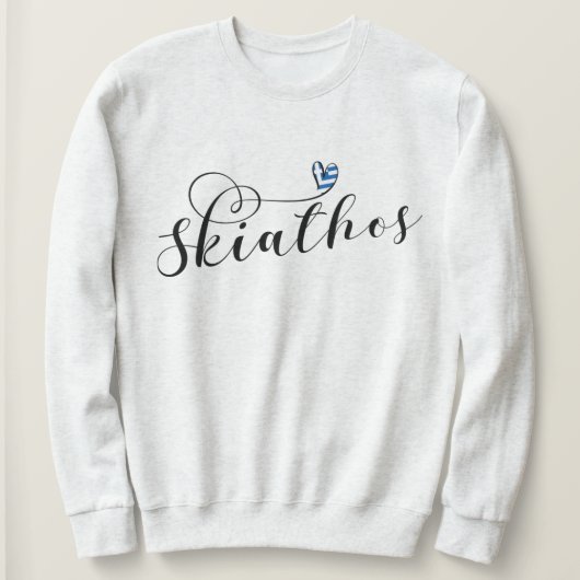 Sweatshirt Skiathos Coeur Design avec drapeau grec (Design devant)