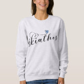 Sweatshirt Skiathos Coeur Design avec drapeau grec (Devant)
