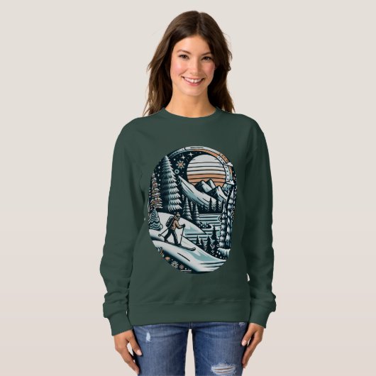 Sweatshirt Skier et hiver (Devant entier)