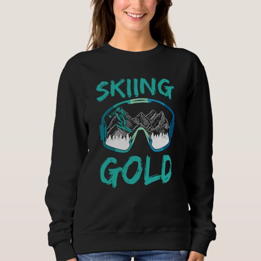 Sweatshirt Skiing Gold Hobby Winter Sports Skier Ski (Devant)