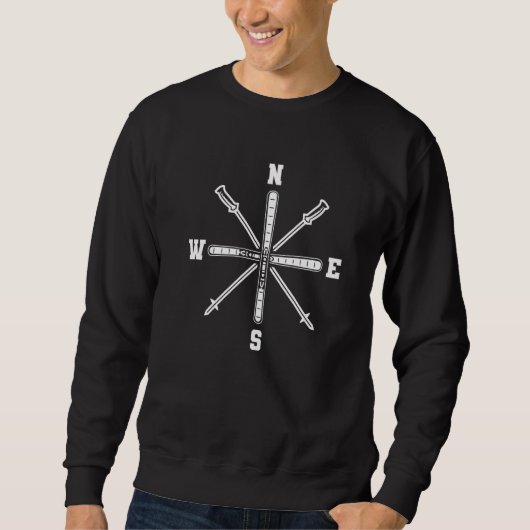 Sweatshirt Skiing Wind Rose Skier Winter Sports (Devant)