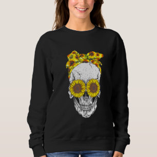 SWEATSHIRT SKULL BANDANA SUNFLOWER SKULL