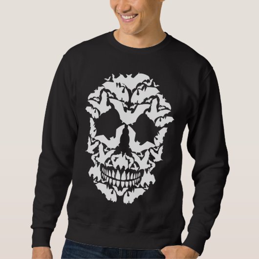 Sweatshirt Skull Bat Skeleton Halloween Costume effrayant Car (Devant)