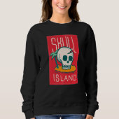 Sweatshirt Skull Island Hawaii Beach Palm Tree Tropical Summe (Devant)