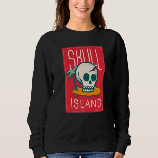 Sweatshirt Skull Island Hawaii Beach Palm Tree Tropical Summe (Devant)