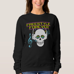 Sweatshirt Skull libre pour toujours avec casque Jamming 80s