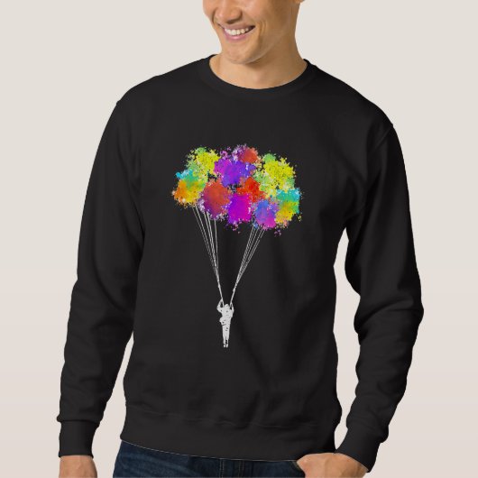 Sweatshirt Skydiving Color Splash Jumping Skydiver Parachute  (Devant)