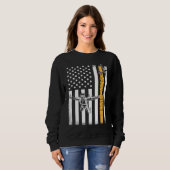 Sweatshirt Skydiving  Parachuting American Skydiver USA Flag (Devant entier)