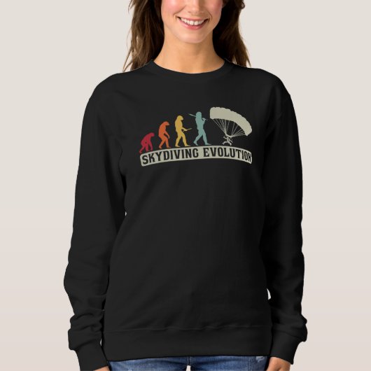 Sweatshirt Skydiving  Retro Vintage Skydiver Evolution (Devant)