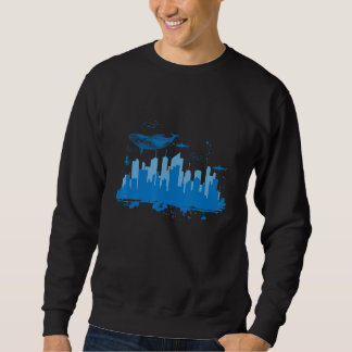 Sweatshirt Skyline Underwater World avec Blue Whale City