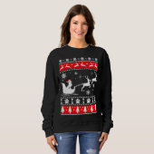 Sweatshirt Sleigh caniche de Noël (Devant entier)