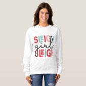 Sweatshirt Sleigh fille traîneau noël (Devant entier)
