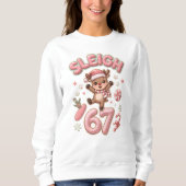 Sweatshirt Sleigh Six Seven Cute Reindeer Christmas Meme (Devant)