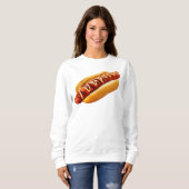Sweatshirt SlipperyJoe's hot dog niché doucement pain jaune v (Devant entier)