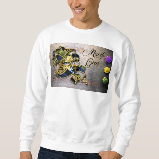 Sweatshirt SlipperyJoe's Mardi Gras Masque violet or vert bl (Devant)