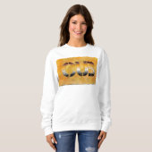 Sweatshirt SlipperyJoe's petit ours mot orange-brun pro (Devant entier)