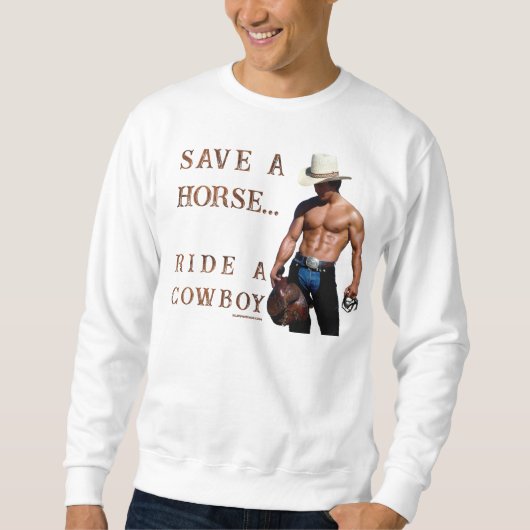 Sweatshirt SlipperyJoe's save horse ride paille cowboy casque (Devant)