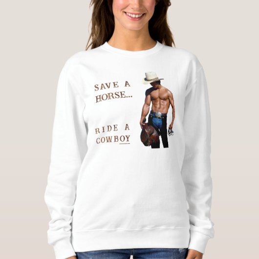 Sweatshirt SlipperyJoe's save horse ride paille cowboy casque (Devant)