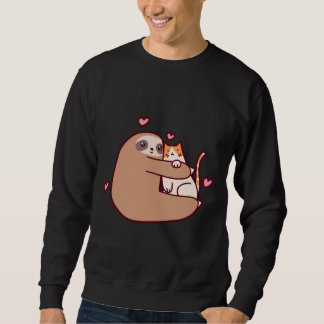 Sweatshirt Sloth aime chat