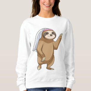 Sweatshirt Sloth as Bride with Veil