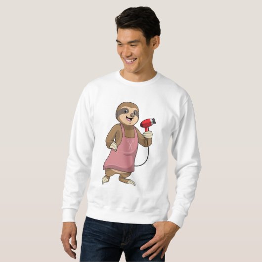 Sweatshirt Sloth as Hair stylist avec Sèche-cheveux (Devant entier)