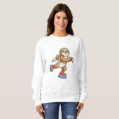 Sweatshirt Sloth as Skater avec Patins Inline (Devant entier)