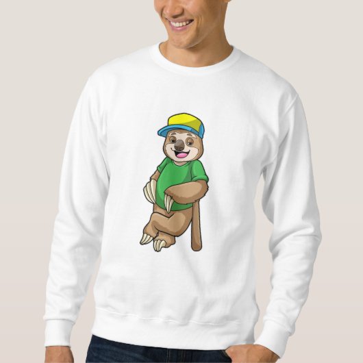 Sweatshirt Sloth au baseball avec batte de baseball (Devant)