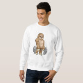 Sweatshirt Sloth au Bodybuilding avec Barbell (Devant entier)