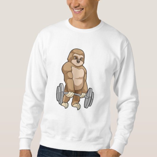 Sweatshirt Sloth au Bodybuilding avec Barbell (Devant)