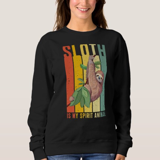 Sweatshirt Sloth Est Mon Esprit Animal Lazy Mignonne Sloth (Devant)