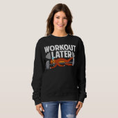 Sweatshirt Sloth Fitness Gym Workout Later Never Skip Rest Da (Devant entier)