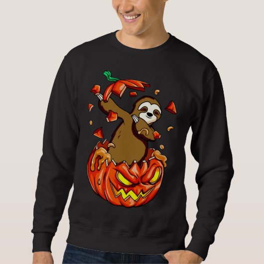 Sweatshirt Sloth Halloween Citrouille (Devant)