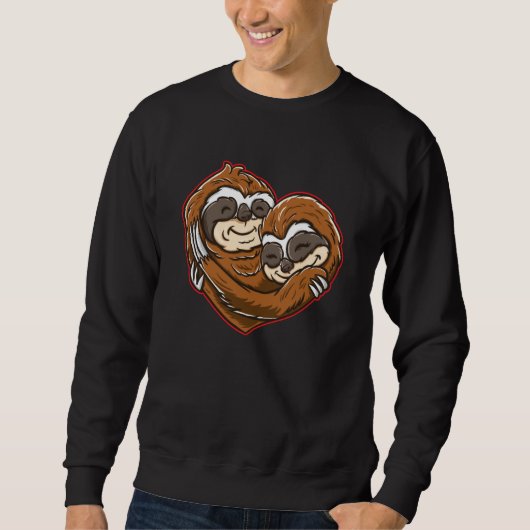 Sweatshirt Sloth Heart Shape Sloths Love Couple Valentines Da (Devant)