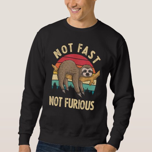 Sweatshirt Sloth Pas Rapide Pas Furieux Sloth Citation Mignon (Devant)