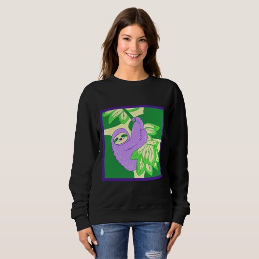 Sweatshirt Sloth pourpre (Devant entier)