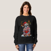 Sweatshirt Sloth Reindeer Santa Hat Xmas Lights Christmas Xma (Devant entier)