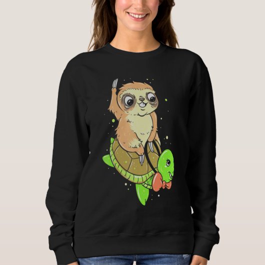 Sweatshirt Sloth Riding A Turtle Sloth Classic (Devant)