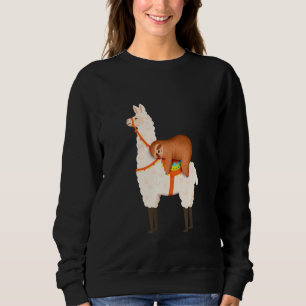 Sweatshirt Sloth Riding Llama