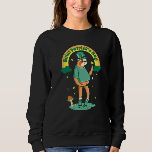 Sweatshirt Sloth St Puffy's Day Patrick Day Gnomes and Sh (Devant)