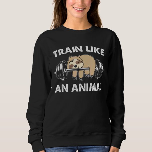 Sweatshirt Sloth Train Comme Un Animaux Sloth Weighlifting Fi (Devant)