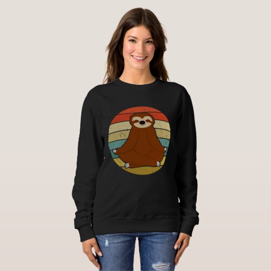 Sweatshirt Sloth Yoga Doing Nothing Lazy Retro (Devant entier)