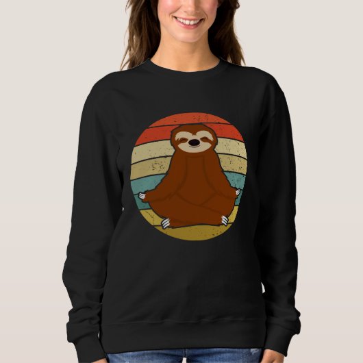 Sweatshirt Sloth Yoga Doing Nothing Lazy Retro (Devant)