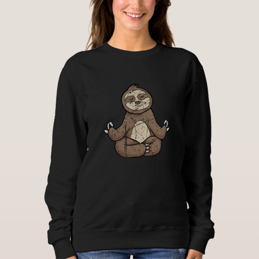 Sweatshirt Sloth Yoga Lazy Animal Distressed Boys Girls (Devant)