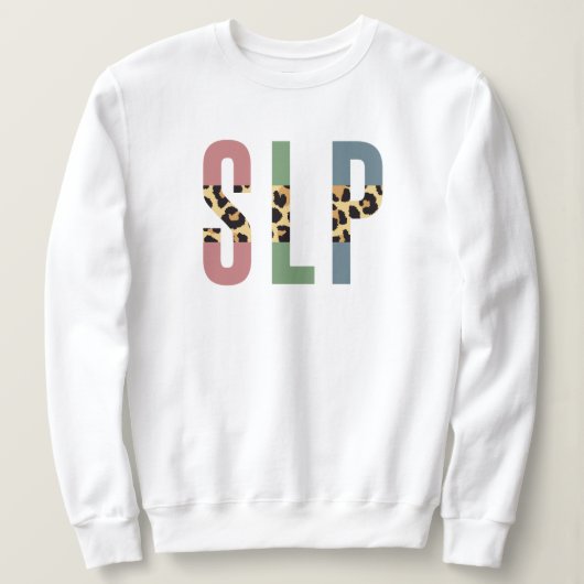 Sweatshirt SLP papier guépard orthophoniste cadeau (Design devant)