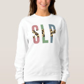 Sweatshirt SLP papier guépard orthophoniste cadeau (Devant)
