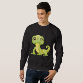 Sweatshirt Small Green Lizard Iguana Reptiles (Devant entier)
