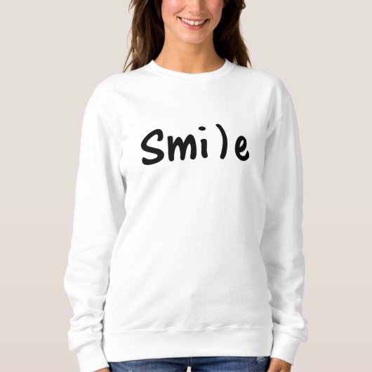 Sweatshirt Smile Smile Happy Word Image (Devant)