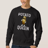 Sweatshirt Smiling Potato In Sunglusses Potato Queen Real Coo (Devant)