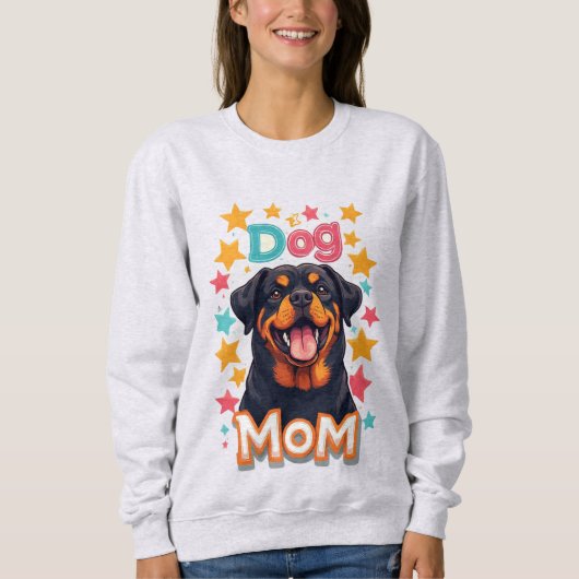 Sweatshirt Smiling Rottweiler Dog Mom (Devant)