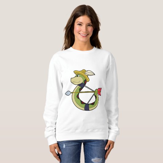 Sweatshirt Snake as Archer with Bow & Arrow (Devant entier)